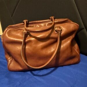 Classic Brown Leather Weekender Bag - Men